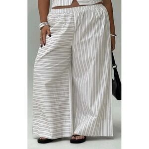 Princess Polly Boarder Pants Wide Leg Stipped Curve NwT Womens 16